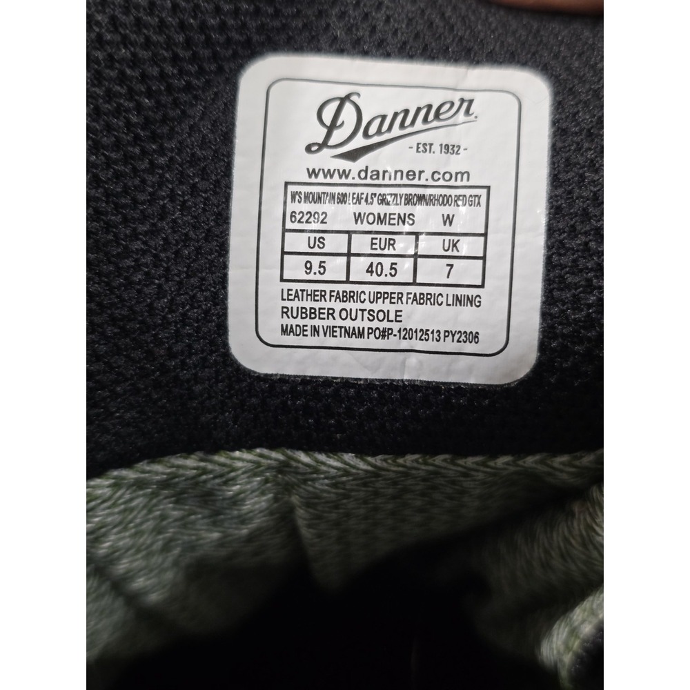 Danner Mountain 600 4.5" Brown Red Waterproof Suede Hiking Boot Women's Size 9.5 - Picture 9 of 10
